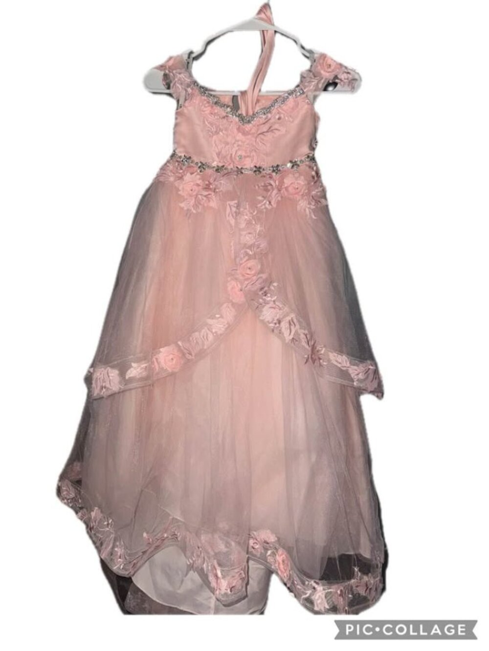 Pink custom girls ballgown